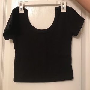 Plain black crop top